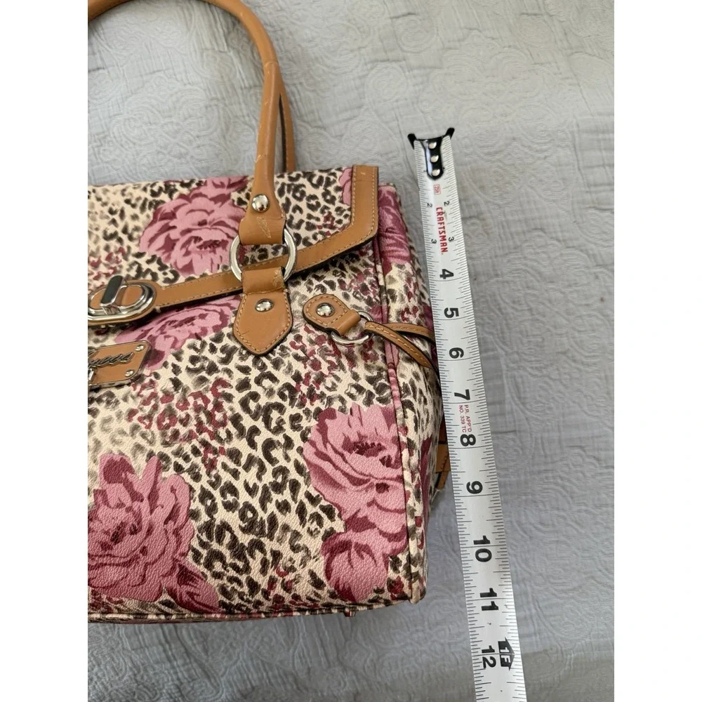 Guess Shoulder Bag Pink Rose Logo Print O-Ring Faux 2000s Y2K Indie Sleeze READ